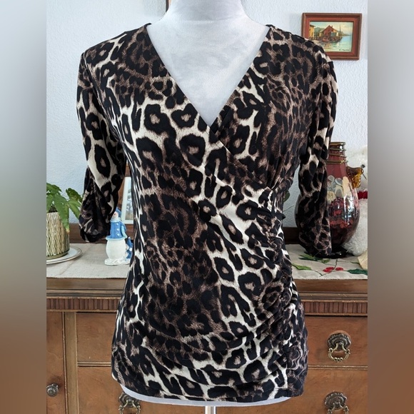 Style & Co Animal Print Blouse – Size Large - Picture 3 of 8